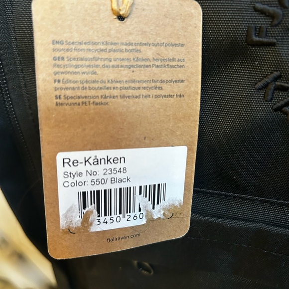 Fjallraven Re-Kanken Black Backpack - Picture 4 of 16